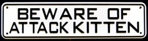 Beware Of Attack Kitten Sign