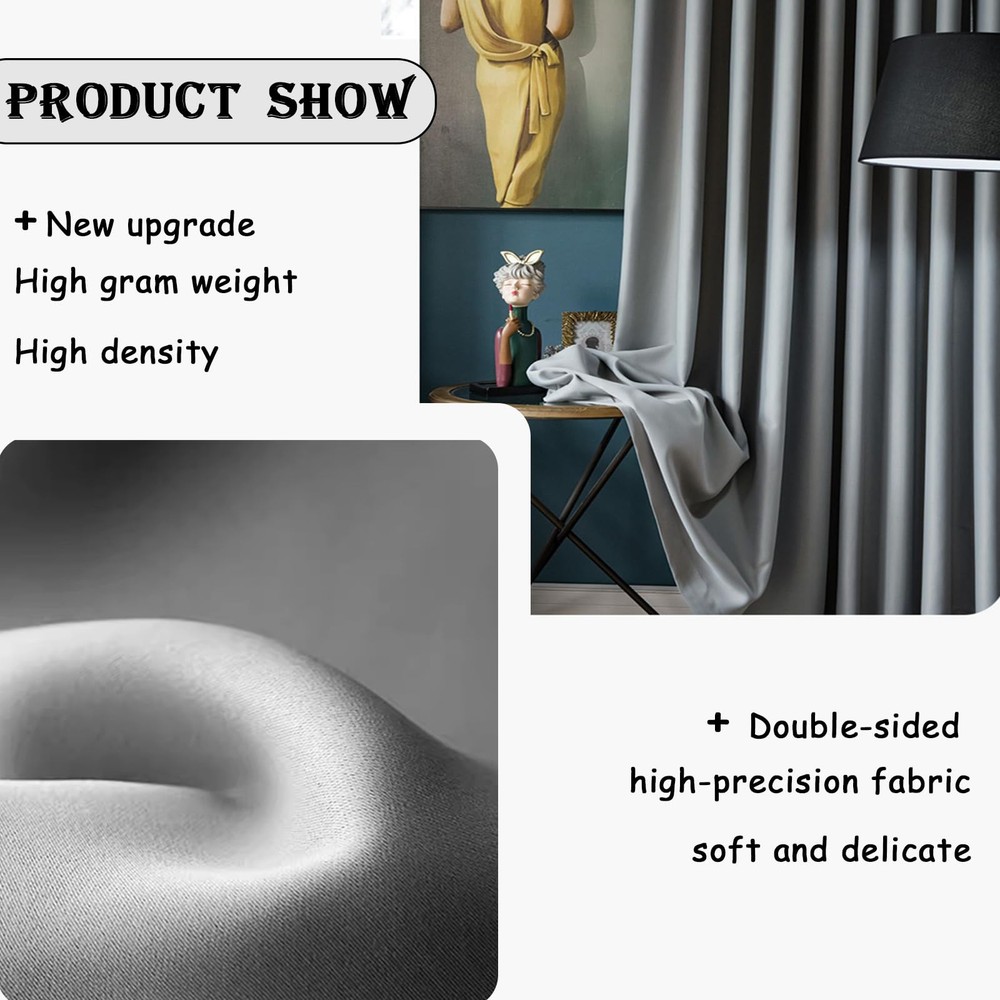 Room Divider Curtains with Flexible Ceiling Track Wall Mount&Ceiling Mount, Blac