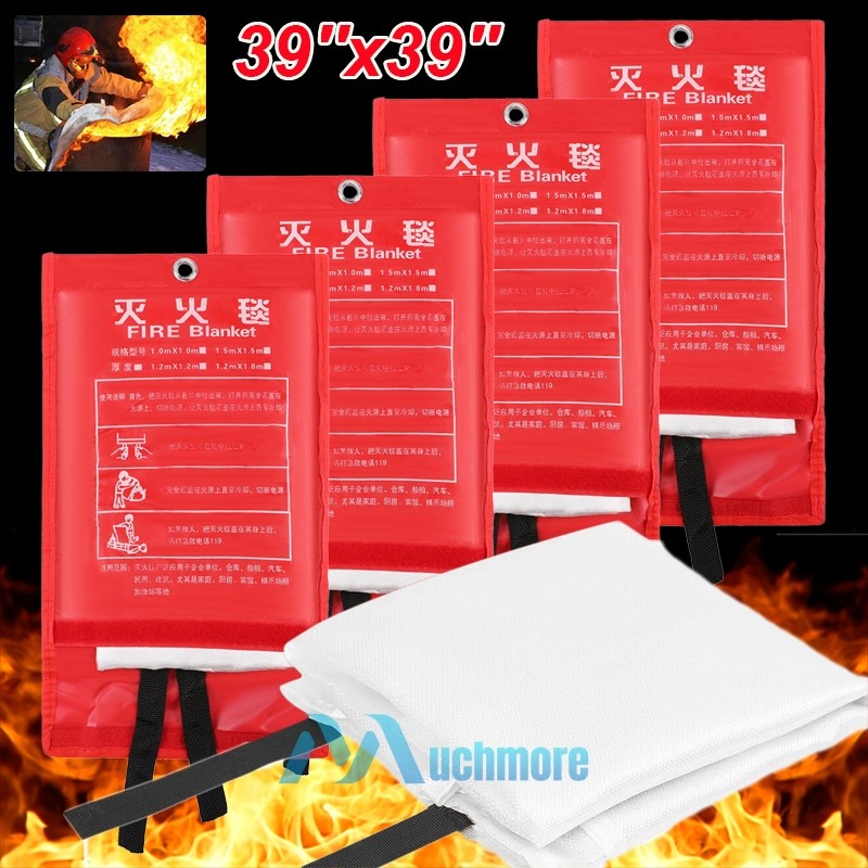 Large Prepared Emergency Fire Blanket Fire Suppression Blanket 1m² Safty Cover