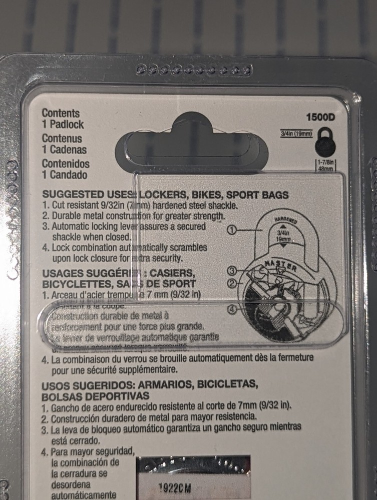 Master Lock Combination Padlock 1500D