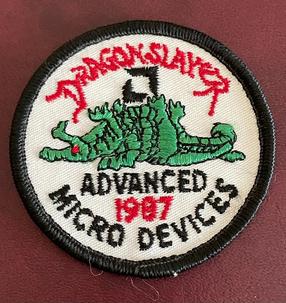 Vintage Advanced Micro Devices (AMD) - Rare - 1987 Dragonslayer Patch - 2-1/2"