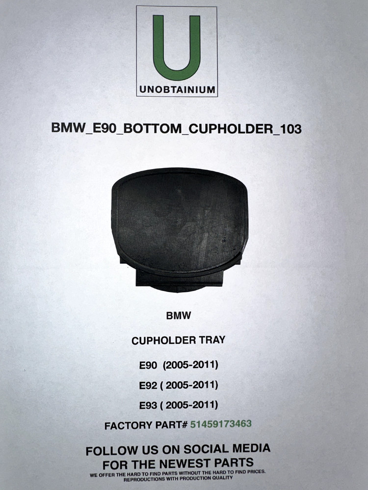 FITS/ FOR BMW E90 E92 E93 CUPHOLDER PART# 51459173463