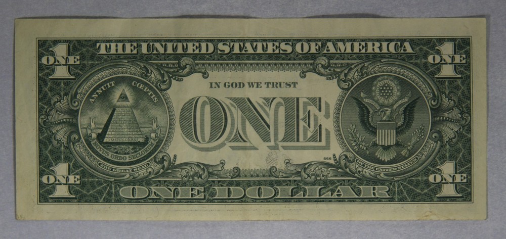 ERROR 1981 $1 One Dollar Federal Reserve Note Back to Front Offset Printing Err