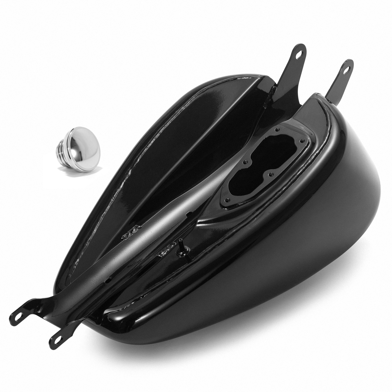 Black 4.2 Gallon Gas Fuel Tank Injection For Harley Sportster XL 883 1200 07-23