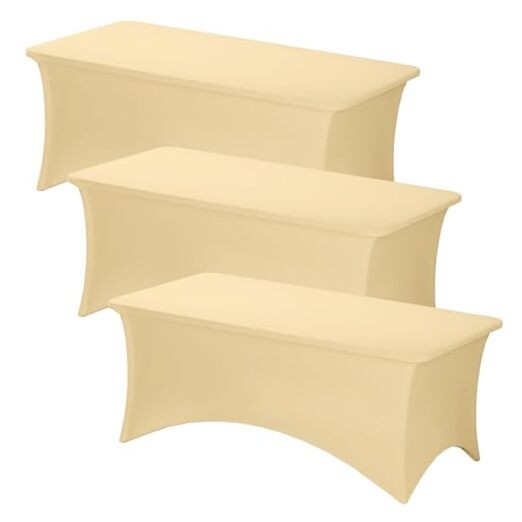 3 Pack Table Cloths Rectangle 6FT, Tablecloths Champagne 6Feet-3Pack