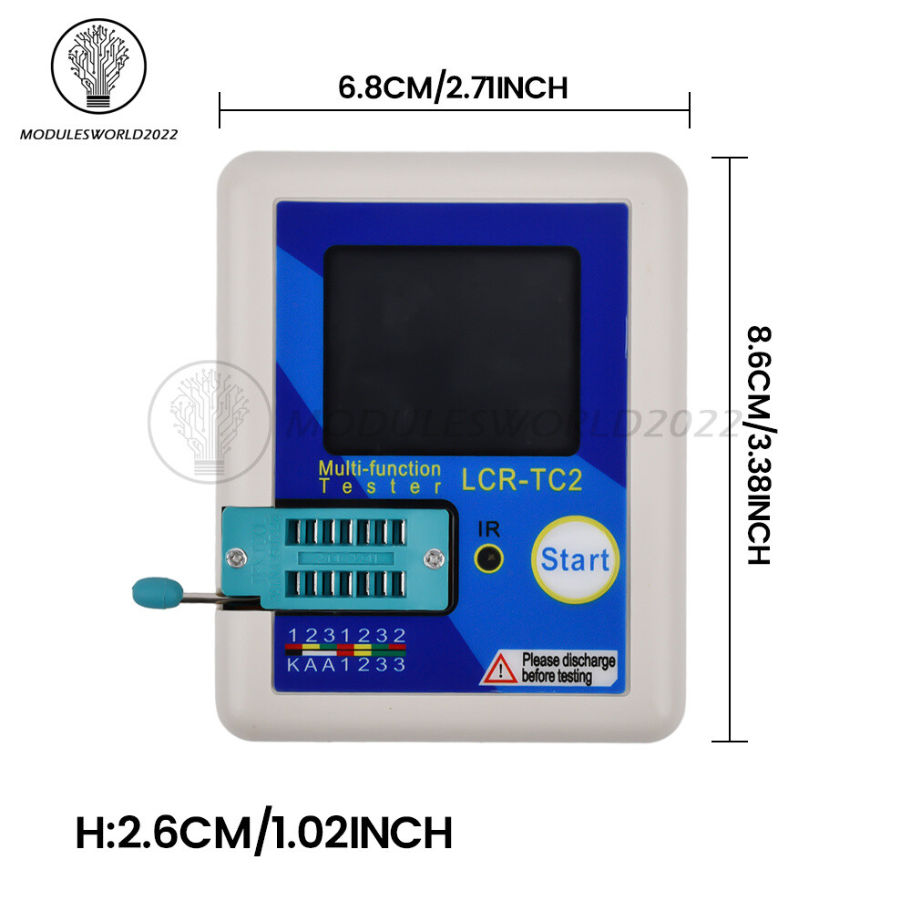 Upgraded LCR-TC2 Transistor Tester TFT Diode Triode Capacitance Meter ESR Kit
