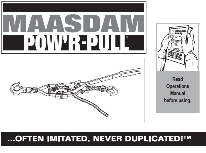 MAASDAM A-0 3/4 TON CONTINUOUS ROPE PULLER - ARBORIST TREE EQUIPMENT