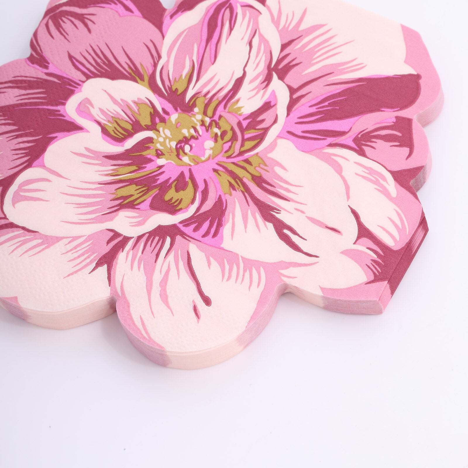 20 Pink Peony Flower Shaped Disposable Cocktail Paper NAPKINS Party Decorations