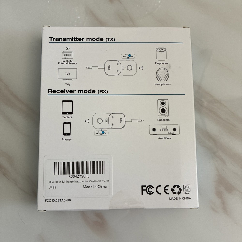 U6 2-in-1 Bluetooth Transmitter Receiver, Long Distance, aptX Adaptive