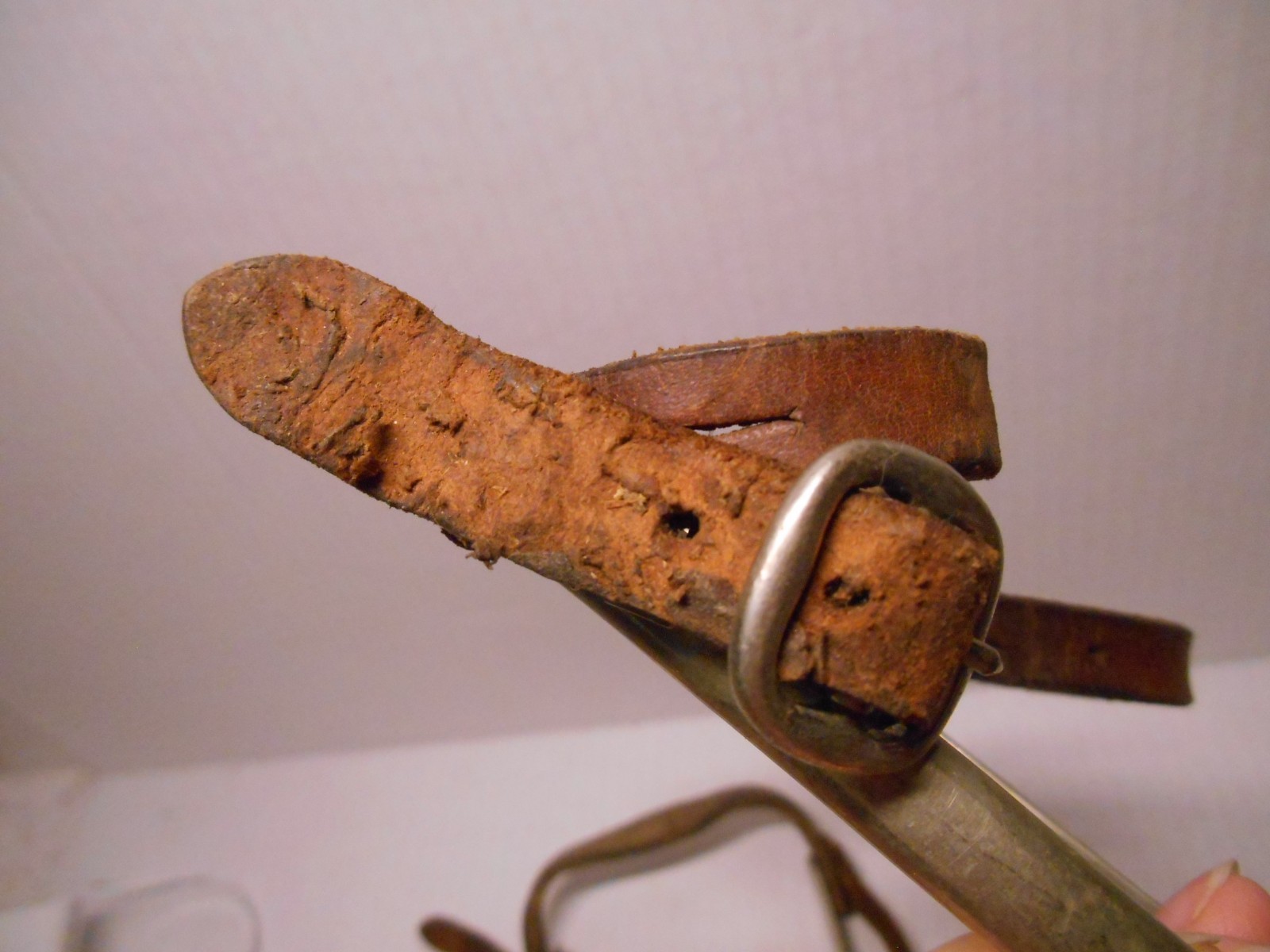 Pair Vintage "Never Rust" Leather Horse Cavalry Spurs England