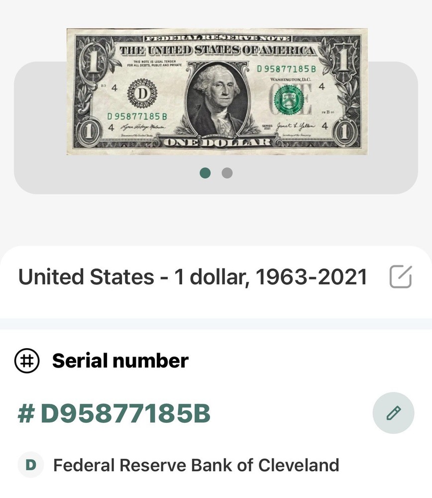 Two (2) 2021 $1 Sequential Notes with IDENTICAL Over Inked/smudge on Upper #8’s