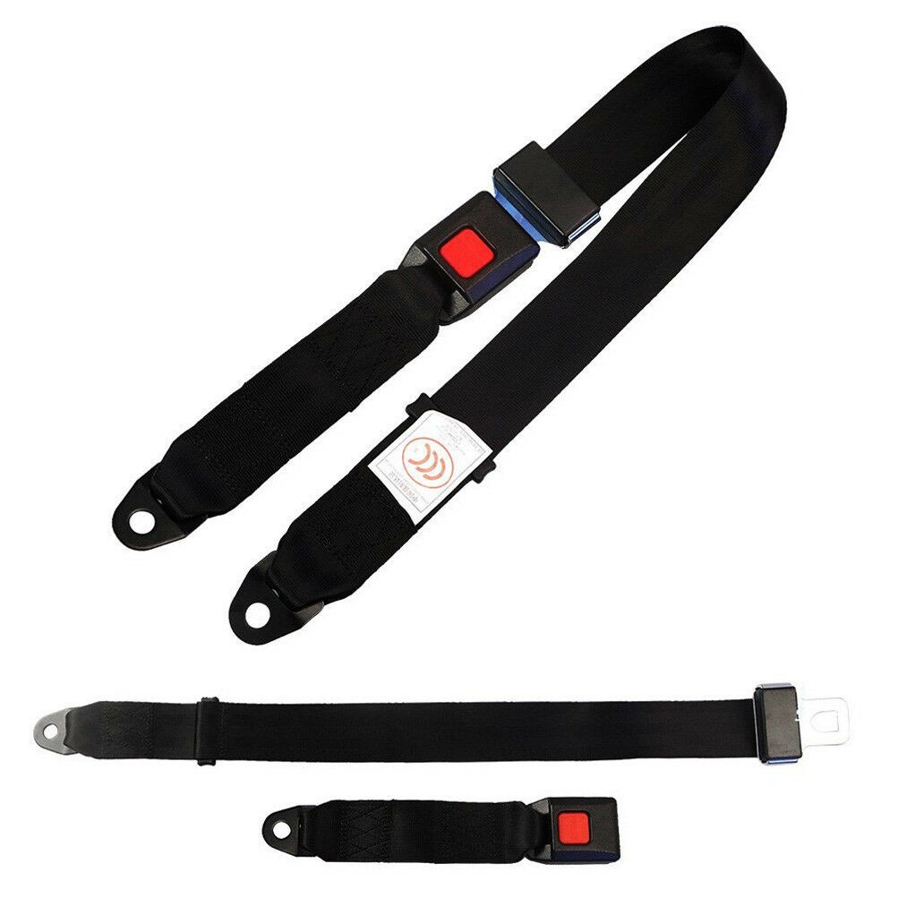 2PCS Seat Belt 2 Point Adjustable Retractable Car Single Seat Lap Universal Lap