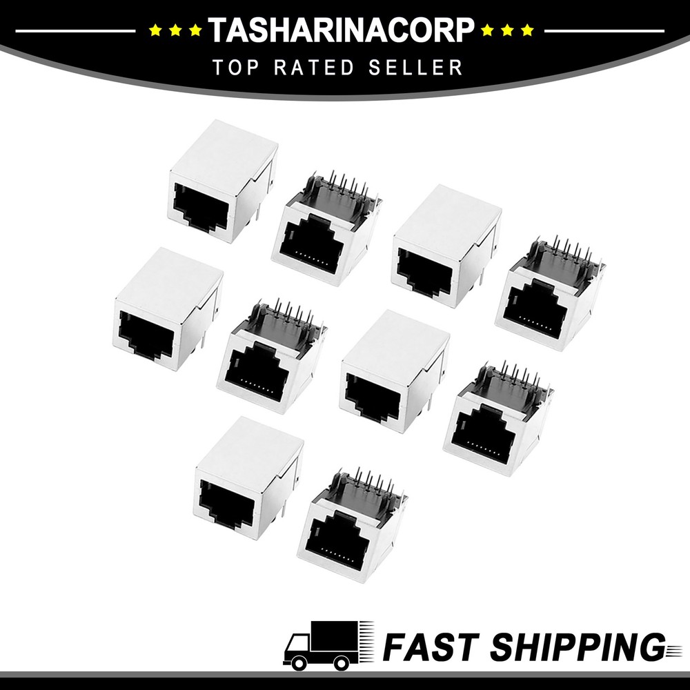 RJ45 Modular Jack 8P8C PCB Mount Socket Network Connectors Coupler