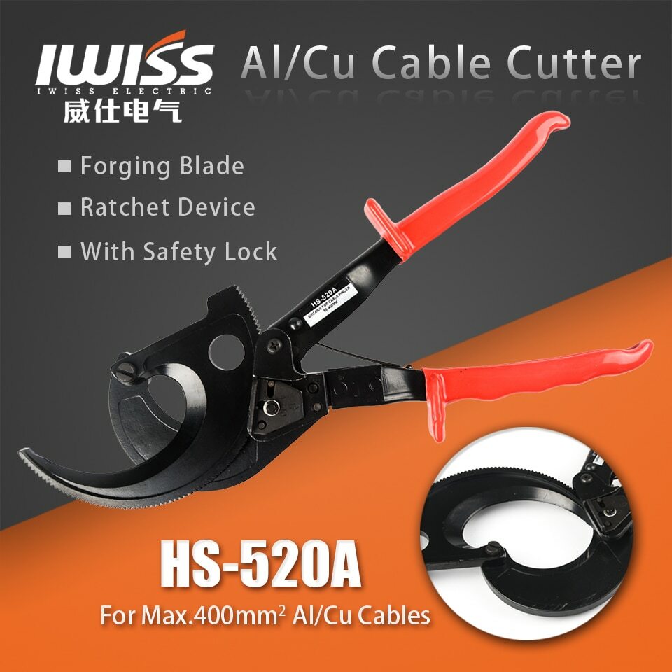 IWISS HS-520A Ratchet Cable Cutter Tools Cutting Range Max. 400mm2