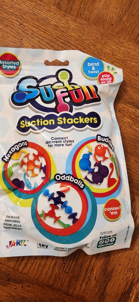 JA-RU Such Fun Shape & Creature Suction Stackers (1 Pack, 9 Piece Each)...