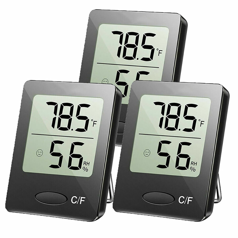 Mini LCD Digital Thermometer Indoor Hygrometer Temperature Humidity Meter Clock