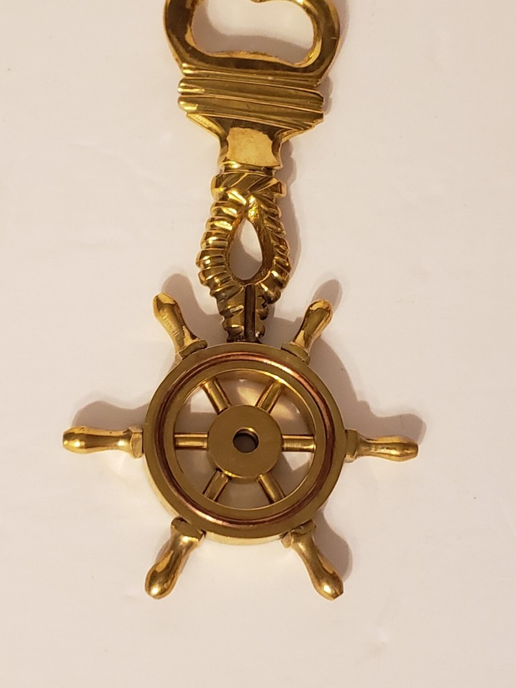 Solid Brass Maritime Bottle Opener 6" Inches Heavy VINTAGE