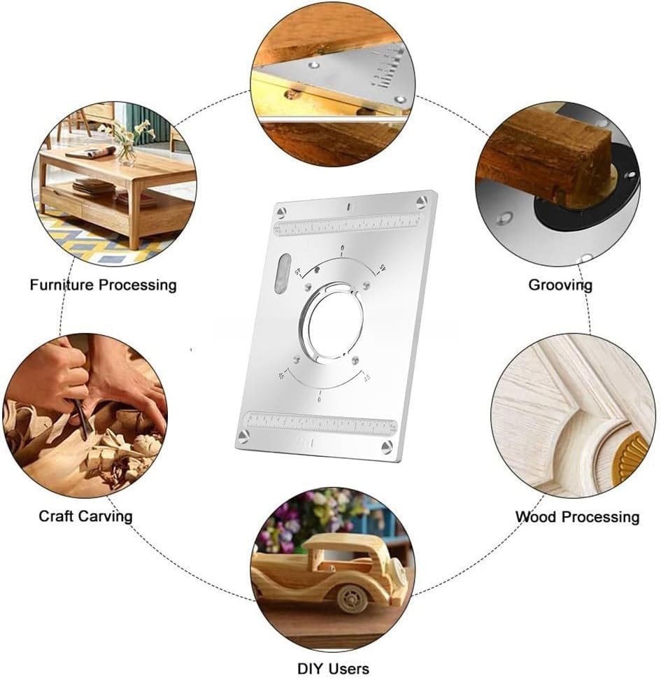 Router Table Insert Plate with Easy Installation and Precision Centering Bushing