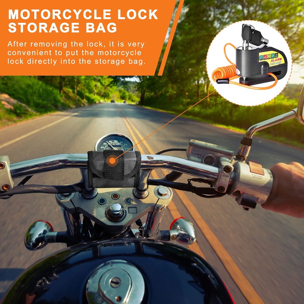 Motorcycle Alarm Disc Brake Lock, Motorcycle Locks AntiTheft Security Wheel D...