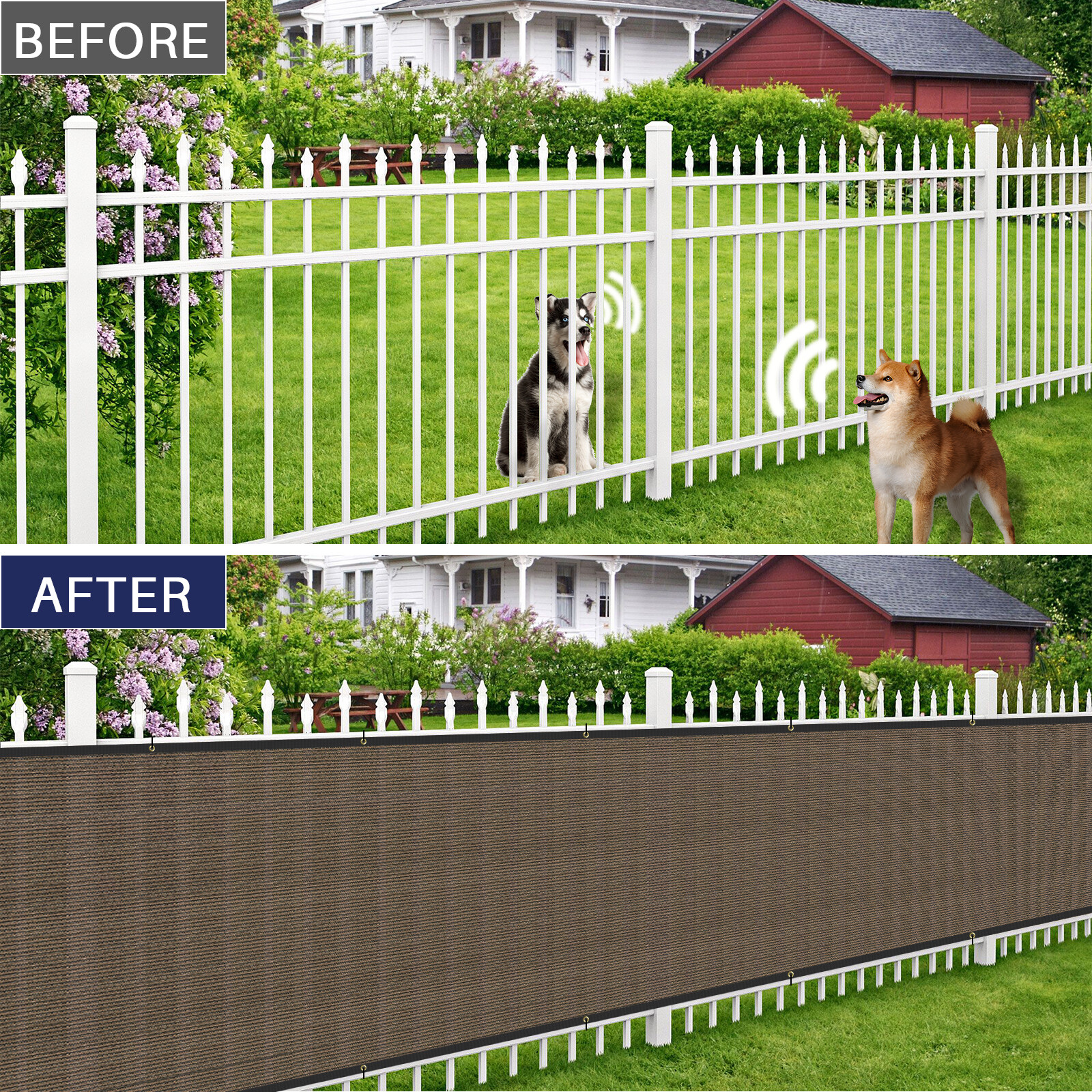 Fence Privacy Screen Cover Mesh Garden Yard 4' 5' 6' 8' Black Green Beige Brown