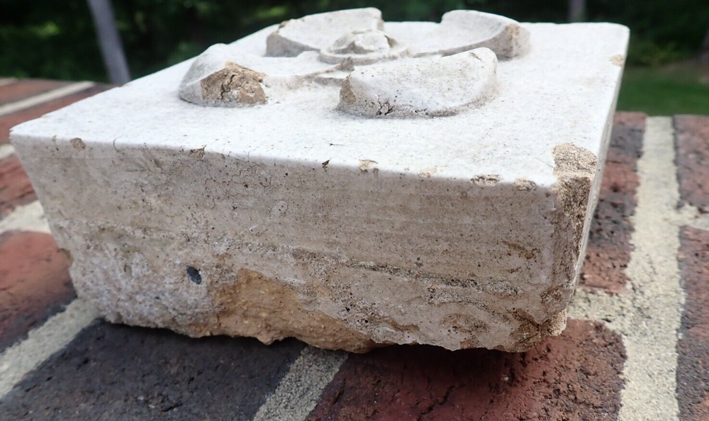 Architectural Salvage Terra Cotta Rosette Block (A)