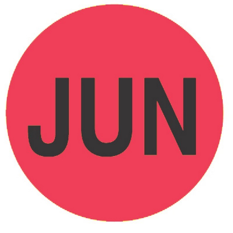 2" Diameter June Circle Labels (500 per Roll)