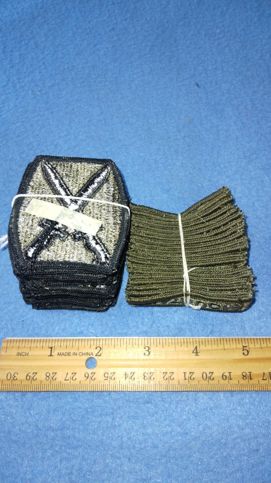 BUNDLE OF 20 - SUBDUED U.S. ARMY 10th MOUNTAIN DIVISION PATCHES & 20 TABS - NEW