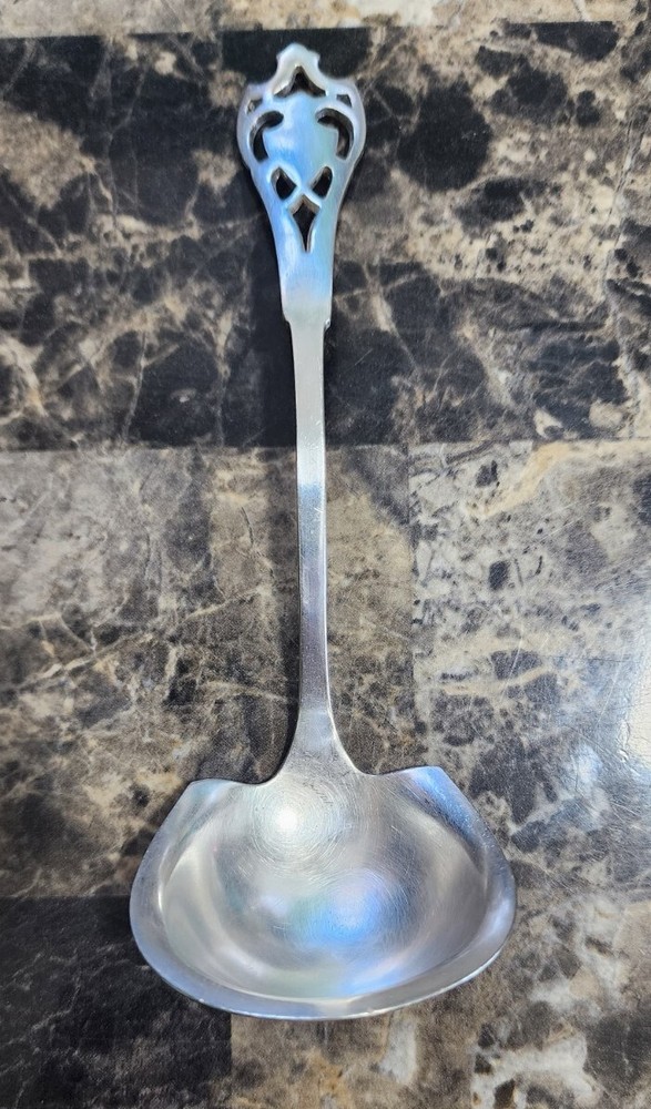 FRANKLIN ANTIQUE c1910 EMERSON PATTERN SILVERPLATED CREAM & SAUCE LADLE 🤍 🤎