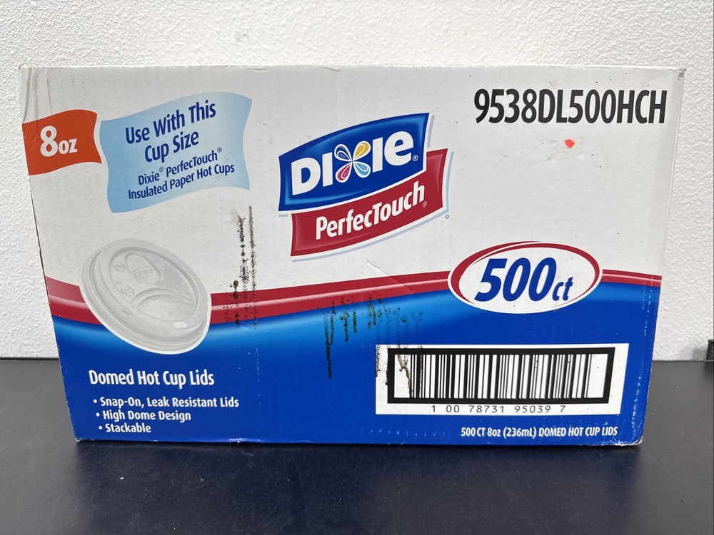 Dixie PerfecTouch 500 Domed White Hot Lids 8oz