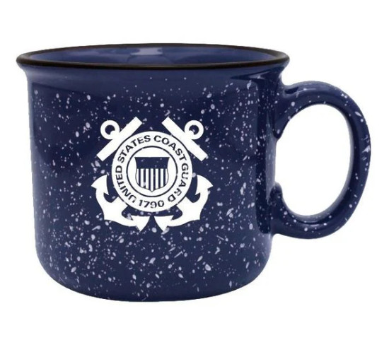 US COAST GUARD CREST CAMPER MUG 14 OZ