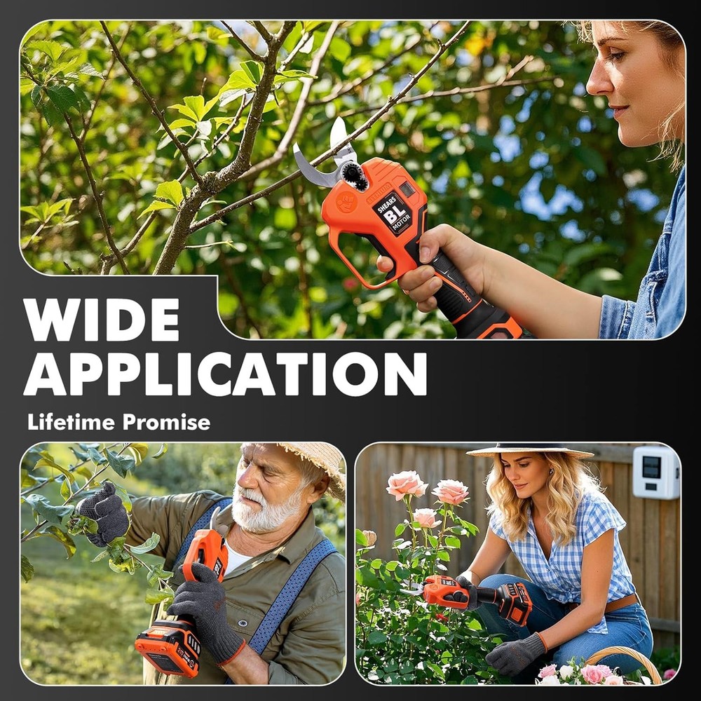 ® Electric Pruning Shears Cordless, [1.6'' Cutting Diameter] Professional Batter