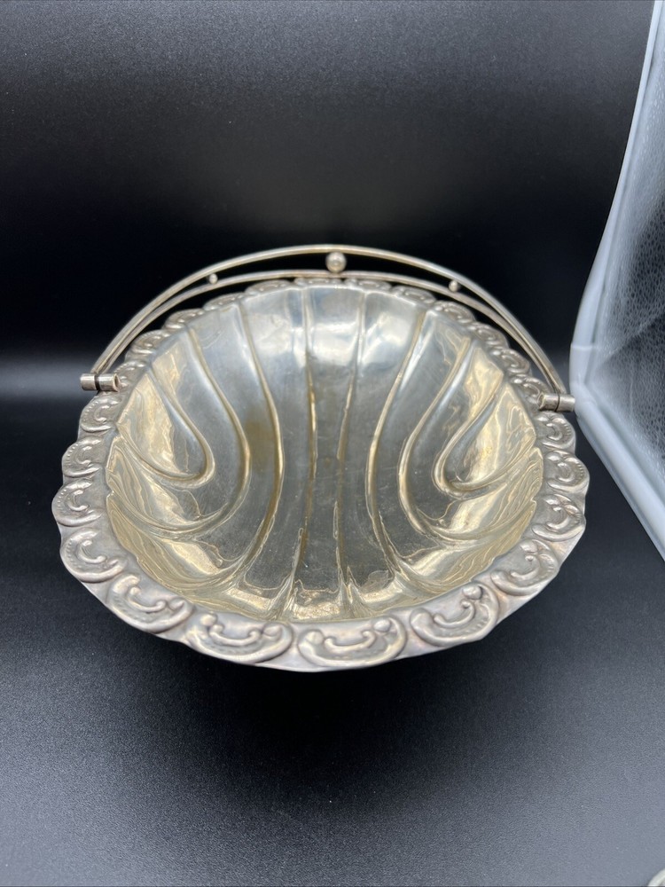 Silver Plated Oval Bowl With Handle Marked BPHS ?