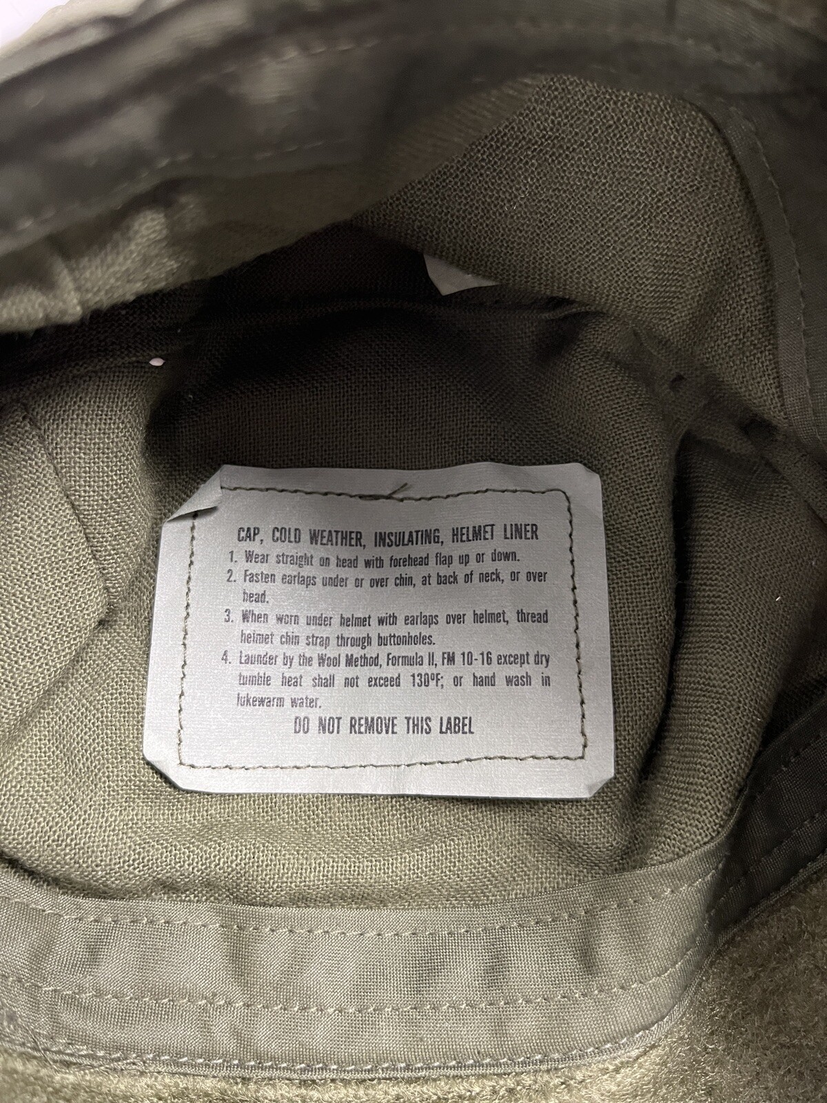 Vintage Military Surplus Pyle Cap - Helmet Liner - OD Green -- 7 1/4