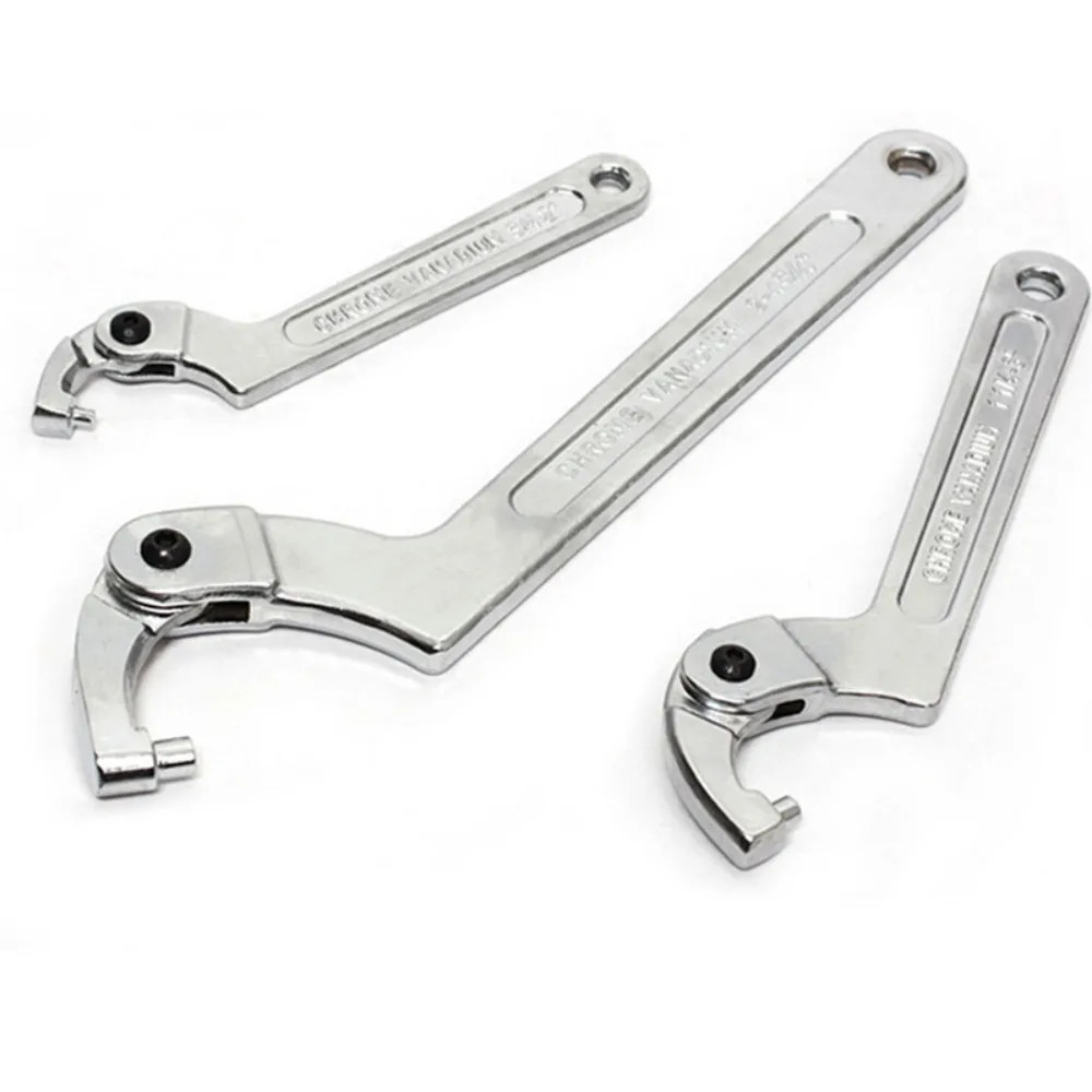 1PCS Adjustable Wrench Hook Spanner Square/Round Head CR-V Spanner Key for Round