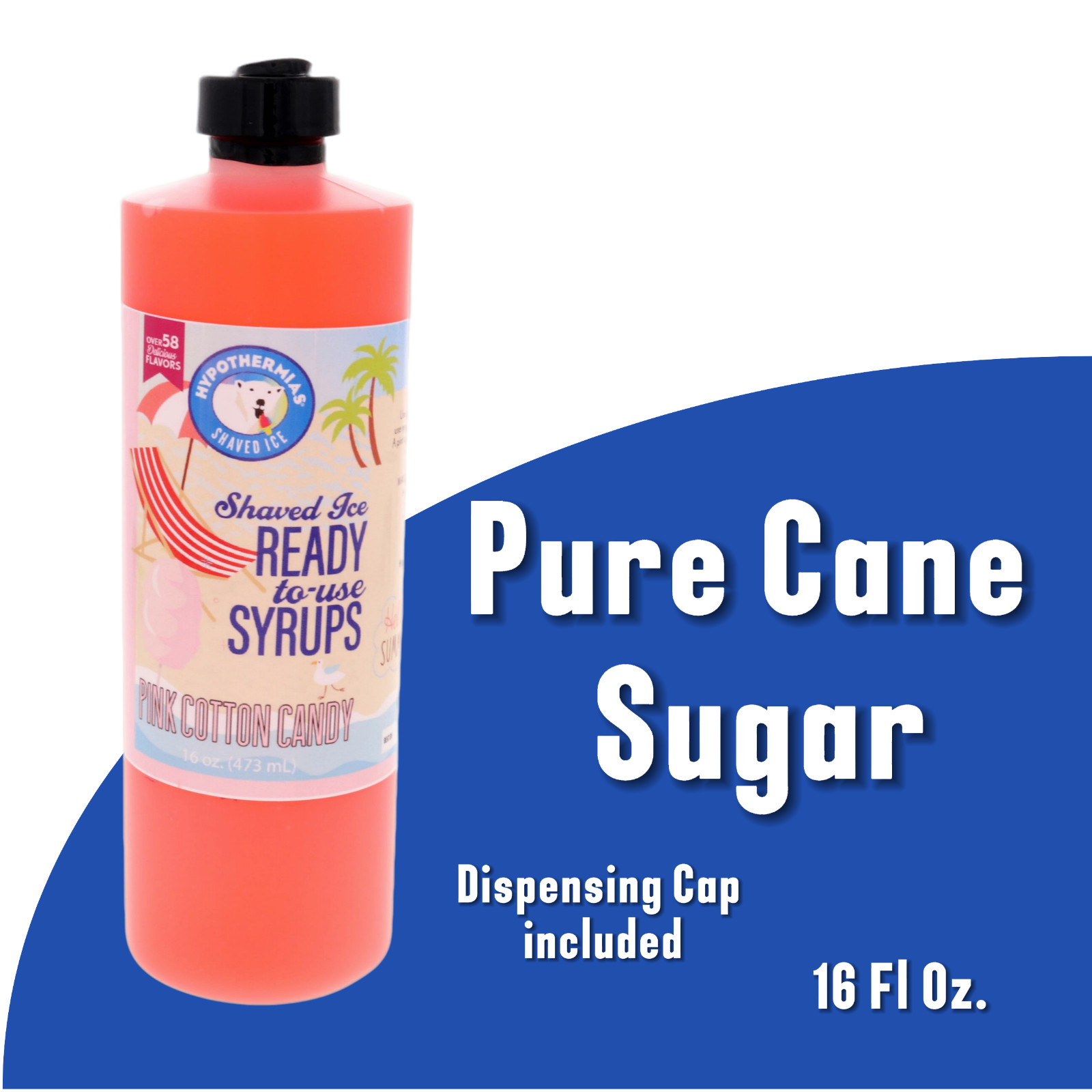 Shaved Ice Syrup Snow Cone Syrup Hypothermias Flavors 6 Pack (96 Fl Oz Total)