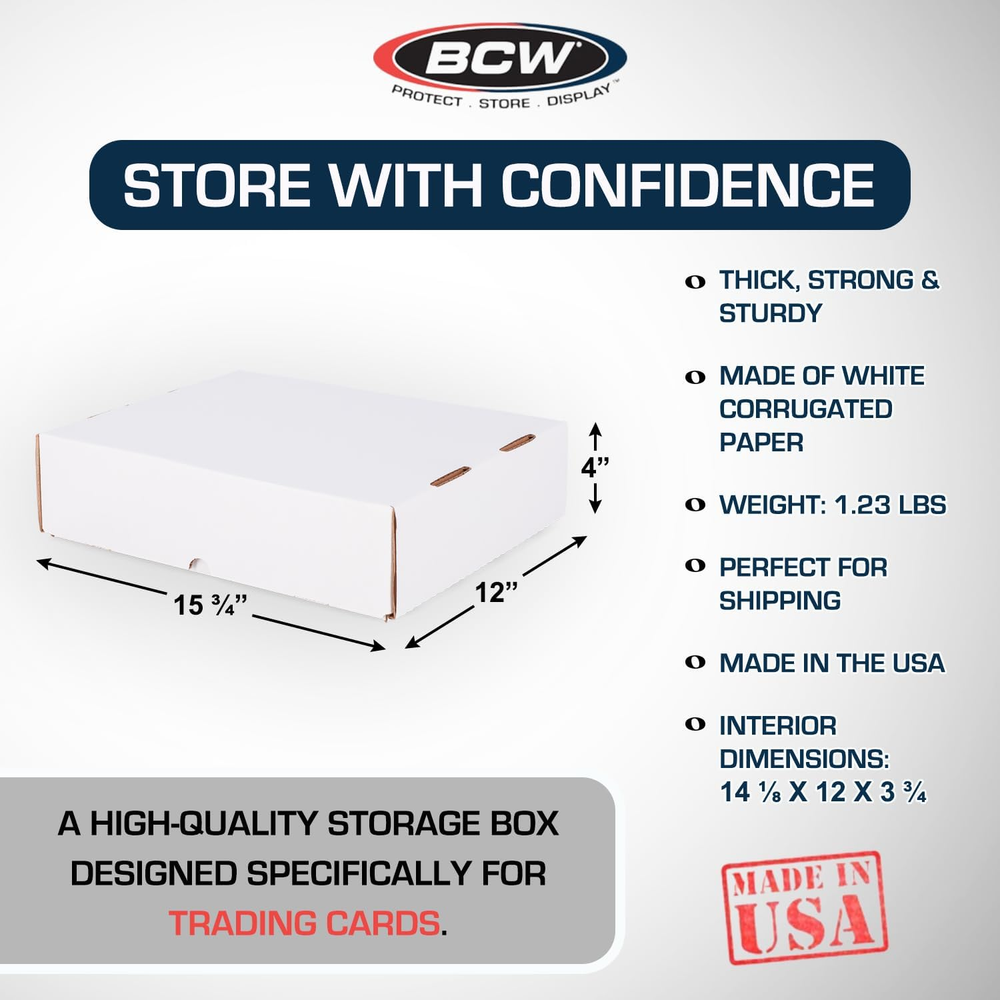 3200 Count Storage Box (Full Lid) -5Ct | Cardboard Storage Solution for Trading