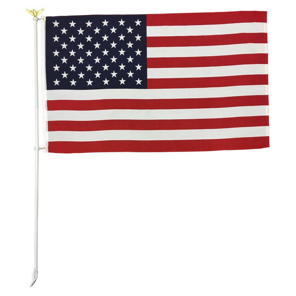 USA Flag & Flag Pole Kit American Flag Kit US Flag and Pole Kit 6ft Pole 3x5ft
