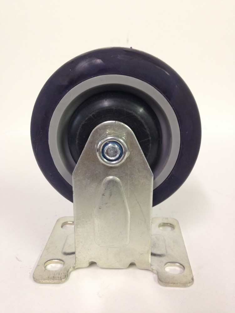 RIGID CASTER WITH 4" X 1.25" POLYURETHANE ON POLYPROPYLENE WHEEL