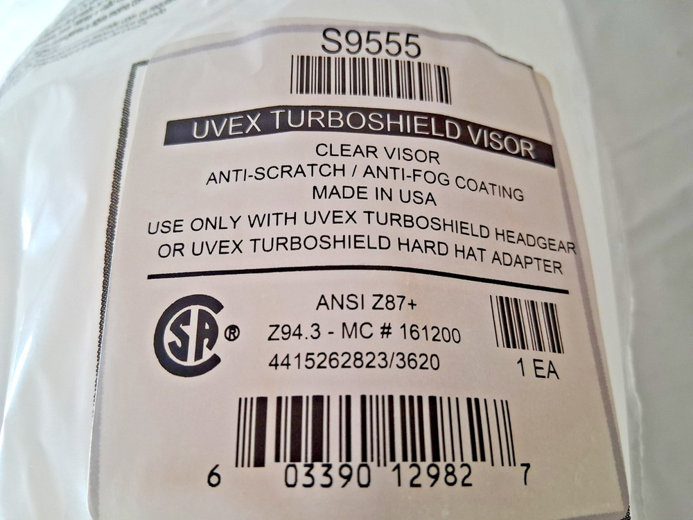 Uvex Face Shield Windows & Screens Clear Replacement Window 9" High S9555