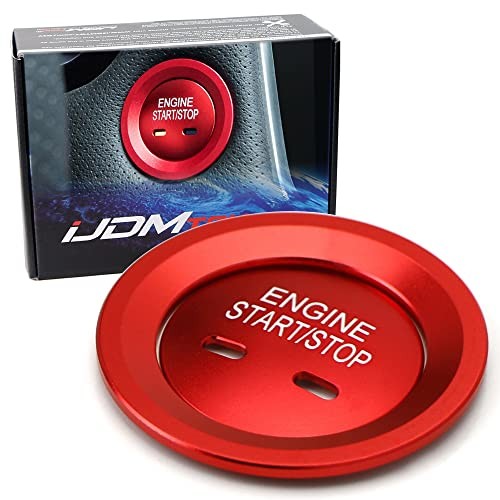 Keyless Engine Push Start Button & Surrounding Ring Compatible with Red