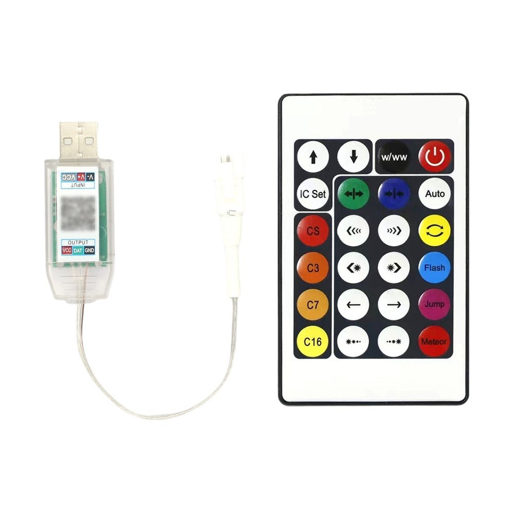 Music LED Controller  Leather Light String Controller 24 Keys Versatile &9327