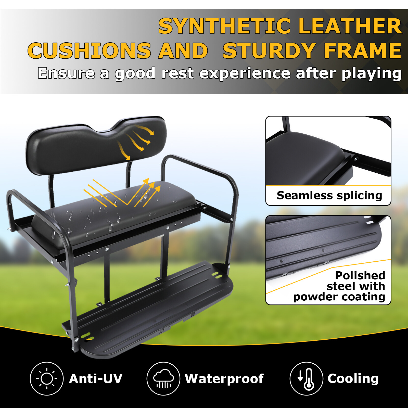 For Yamaha G2 G9 Gas/Electric Golf Cart Rear Flip Seat Kit Golf Cart Back Seat