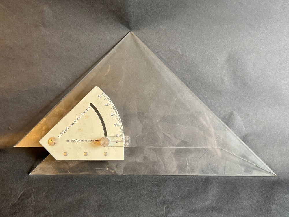 VINTAGE 25CB UNIQUE ADJUSTABLE  TRIANGLE RULE RULER MEASURE