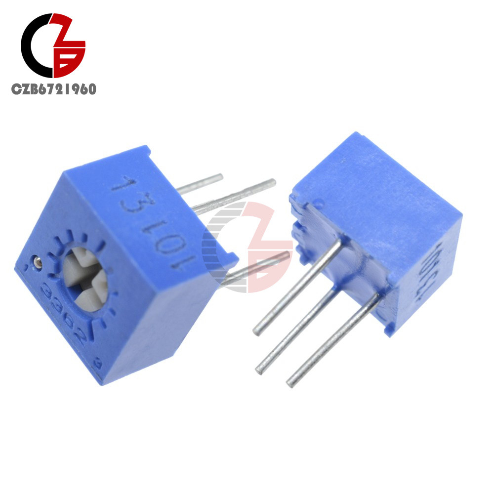 10Pcs 3362P-101 3362 P 100 ohm High Precision Variable Resistor Potentiometer