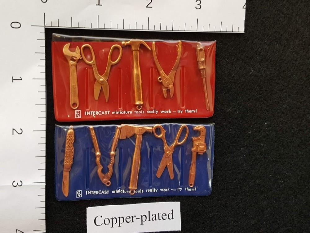 COPPER-plated & BRASS-plated Metal Mini Tools Charms Intercast Miniature Tools