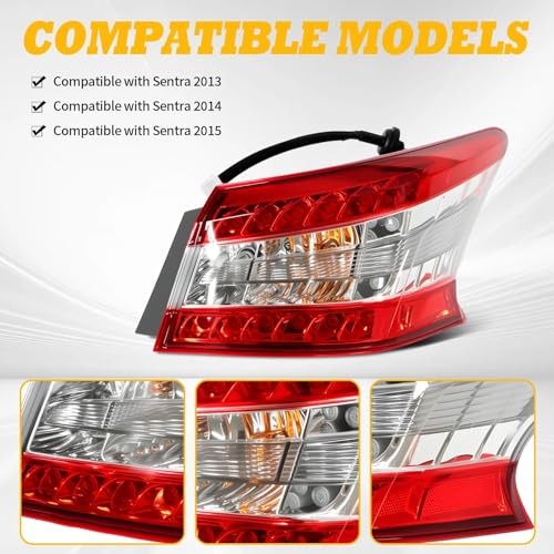 NI2805100 Outer Tail Light Assembly w/Bulbs Passenger Side Compatible with