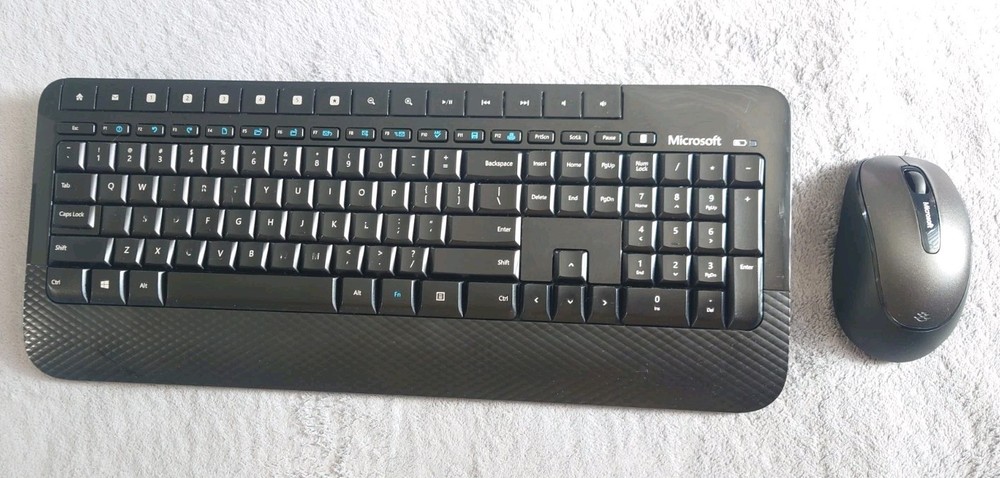 Microsoft Wireless Desktop 2000 Keyboard Mouse USB Dongle Combo Tested Works