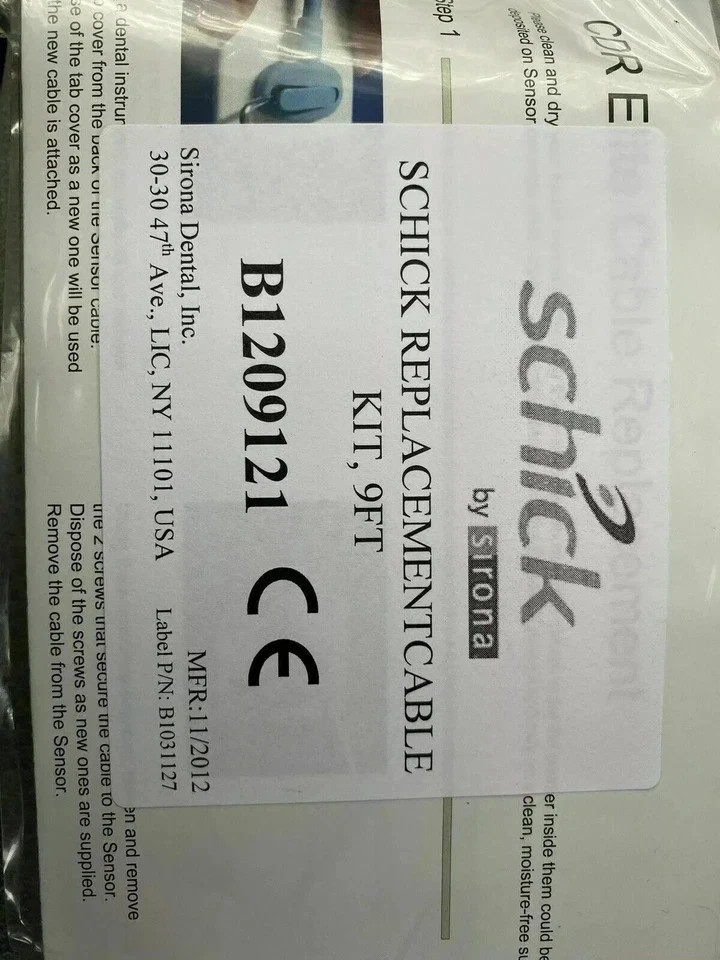 Schick by Sirona Replacement Cable Kit 9 Ft Fits Elite/33/select Fs