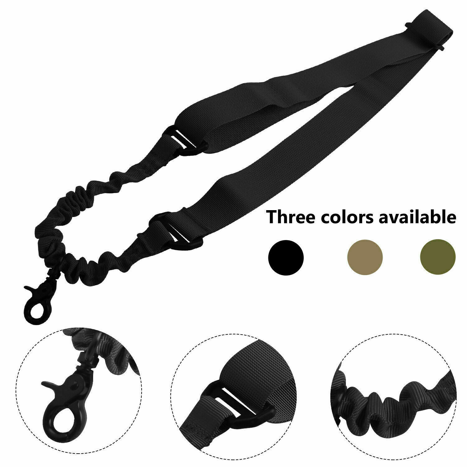 Tactical One Single Point / Two / Three Point Sling Strap Bungee Rifle Gun Sling