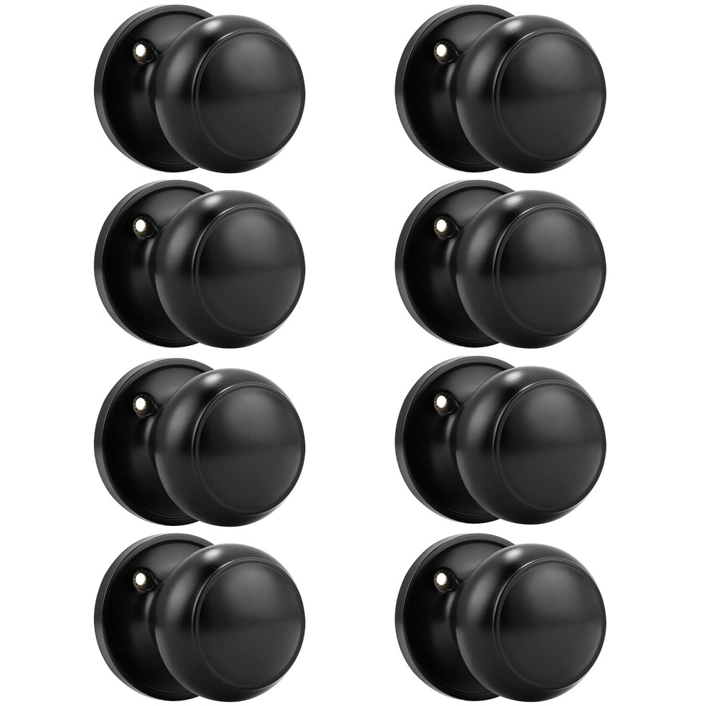 Probrico (8 Pack Classic Closet Door Knobs Dummy Knob, 8, Black